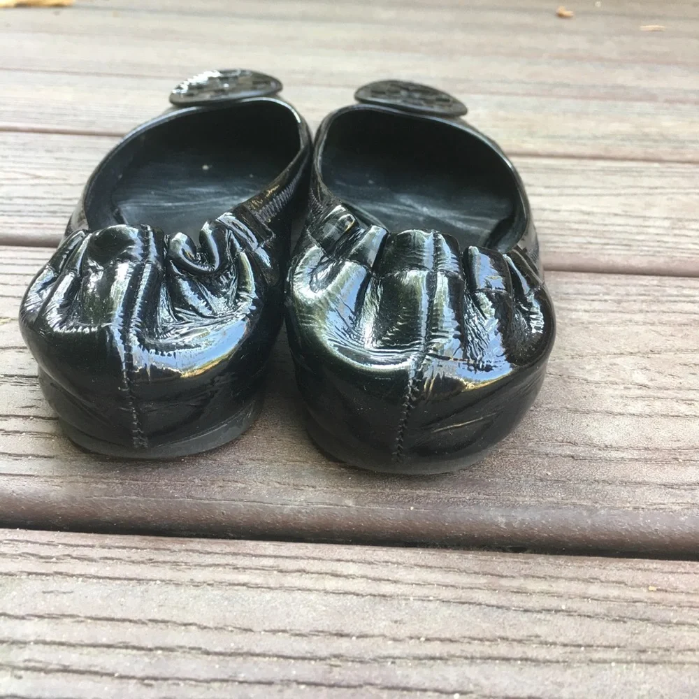 Tory Burch Black Patent Leather Reva Ballet Flats